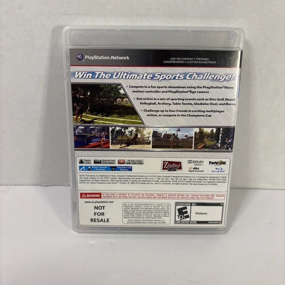 Sports Champions Sony PlayStation 3 PS3 Move Required Video Game Disc Only Case